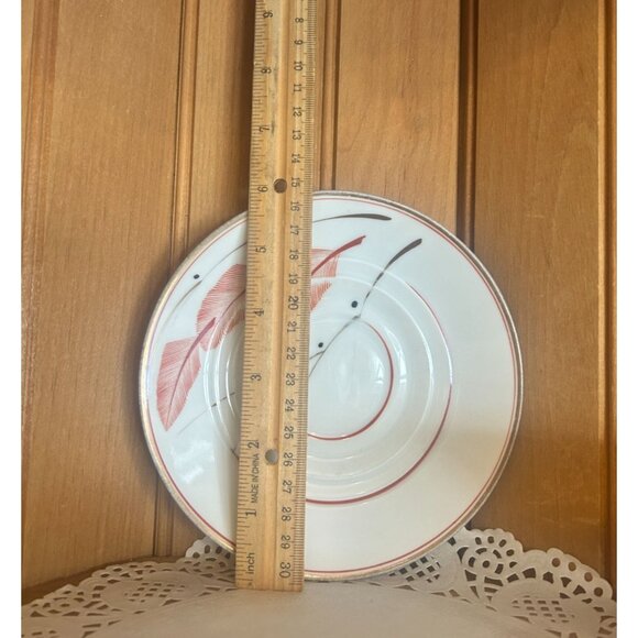 Vintage Bavaria Porcelain Teacup Saucer 3 Piece Set Orange White Hand Painted - Picture 7 of 9